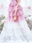 画像20: 【ひめか/関西コレクション着用】【couture an/クチュールアン】 グラデーション/ ティアード/ チュール/ レース/ フレア/  キャミソール/ ラメ/ Aライン/ ロングドレス/ カラードレス long[OF05] (20)