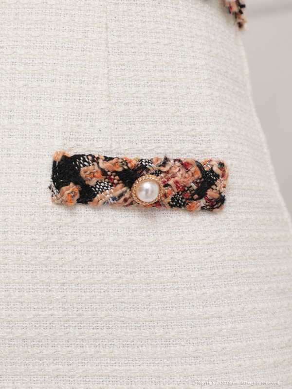 画像6: 【an/アン】【an Tweed Collection No.05】ツイード/ ハイネック/ ボタンデザイン/ ライン切り替え/ ミニドレス/ キャバドレス[OF05] (6)