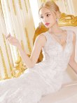 画像3: 【ANGEL R PREMIUM】ビジュー/ノースリーブ/ マーメイド/ ラメレース/ ロング/ キャバドレスlong[OF2] (3)