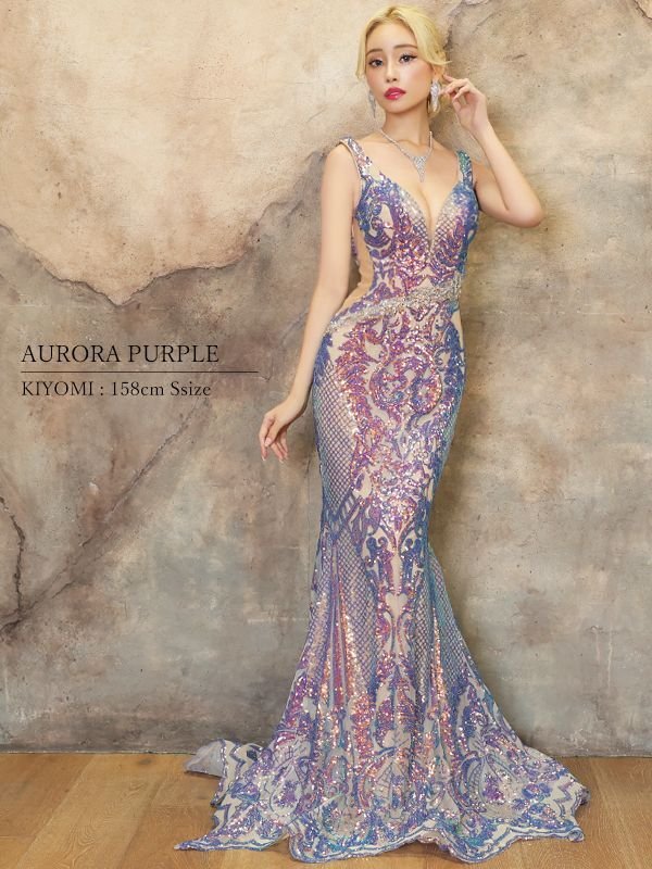 画像6: 【ANGEL R PREMIUM/エンジェルアールプレミアム】マーメイド/ ビジュー/ スパンコール/ オーロラ/ ノースリーブ/ シアー/ ロング/ キャバドレスlong[OF2] (6)