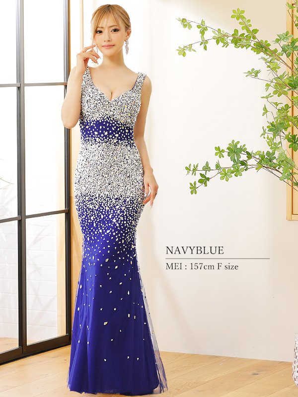 画像3: 【ANGEL R PREMIUM/エンジェルアールプレミアム】グラデーション/ スパンコールビジュー/ メッシュ/ ノースリーブ/ マーメイド/ ロング/ キャバドレスlong[OF2] (3)