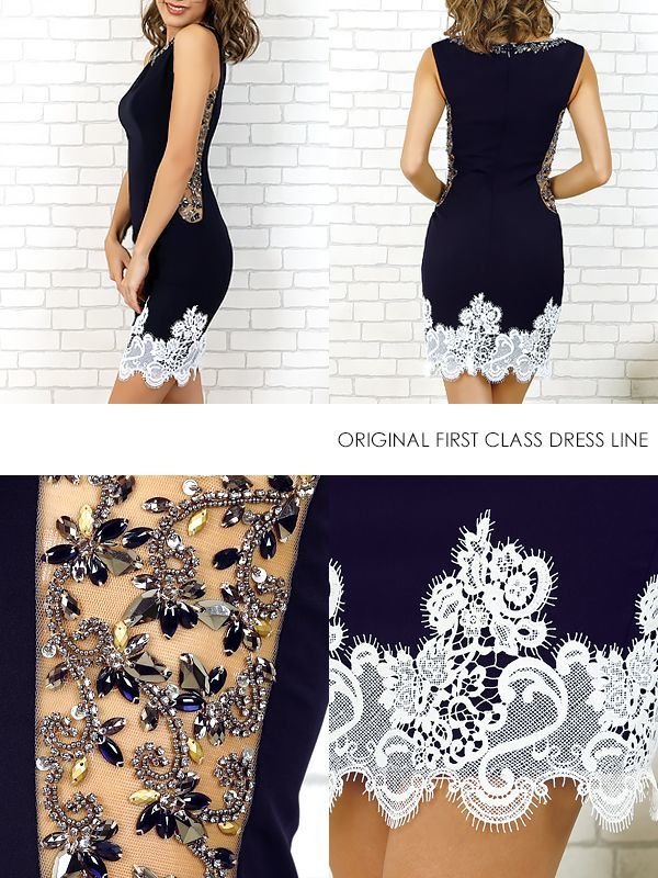 画像7: 【ANGEL R/エンジェルアール】サイドビジュー/ 裾レース/ タイトミニ/ ミニドレス/ キャバドレス[OF2] (7)