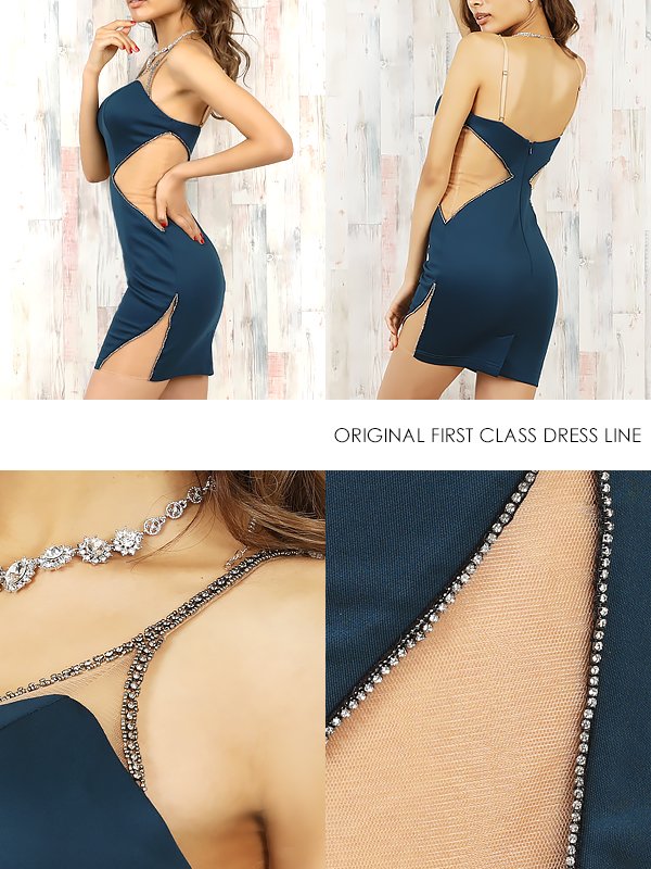 画像5: 訳あり商品☆ビジュー取れ☆【ANGEL R/エンジェルアール】ダイヤ/ カッティングシアー/ タイト/ ミニドレス/ キャバドレス[OF2] (5)