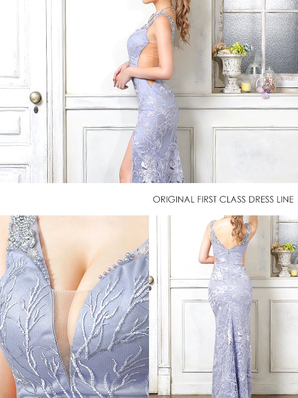 画像7: 【ANGEL R/エンジェルアール】レース刺繍/ デザインビジュー /タイト/ ロングドレス/ キャバドレス long[OF2] (7)