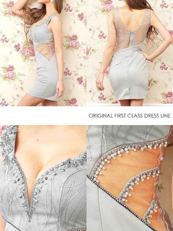 画像3: 【ANGEL R/エンジェルアール】レース刺繍/ ビジュー/ タイト/ ミニドレス/ キャバドレス[OF2] (3)