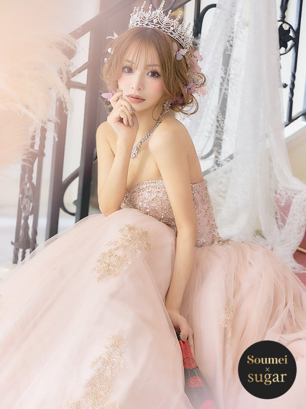 画像6: 【門りょう / 関西コレクション着用】【ANGEL R/エンジェルアール】ベア/ プリンセス/ フレア/ ロング/ キャバドレスlong[OF2] (6)