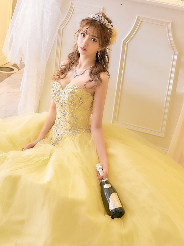 画像13: 【ひめか / 関西コレクション着用】【ANGEL R/エンジェルアール】ベア/ プリンセス/ ラメ/ ロング/ キャバドレスlong[OF2] (13)