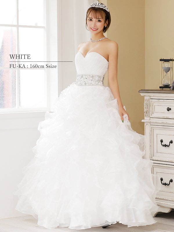 画像6: 【ANGEL R/エンジェルアール】ベア/ ウェディング/ バースデー/ プリンセス/ アッパーギャザービジュー/ フリル/ ロングドレス/ キャバドレス long[OF2] (6)