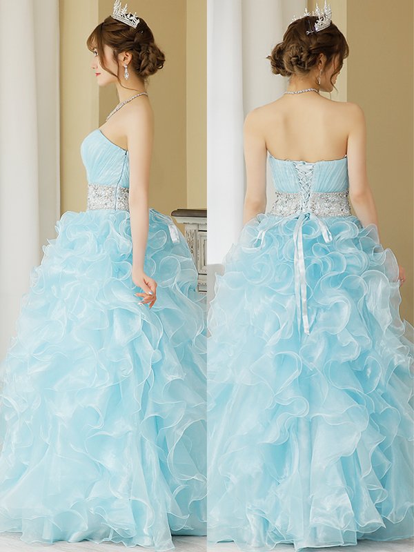 画像7: 【ANGEL R/エンジェルアール】ベア/ ウェディング/ バースデー/ プリンセス/ アッパーギャザービジュー/ フリル/ ロングドレス/ キャバドレス long[OF2] (7)