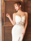 画像2: 【ANGEL R/エンジェルアール】ウエストスパンコール/ パール/ ビジュー/ キャミソール/ スリット/ タイト/ ロングドレス/ キャバドレス long[OF2] (2)