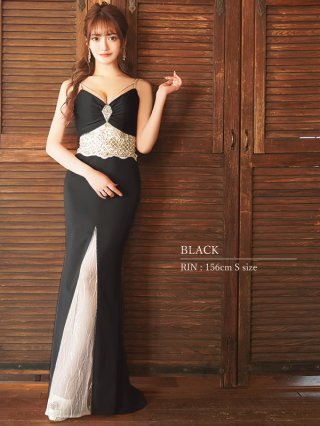 く  sugar ブラック タイトドレス ロングドレス【タイト】：ブラック(黒)｜キャバドレス・ミニ