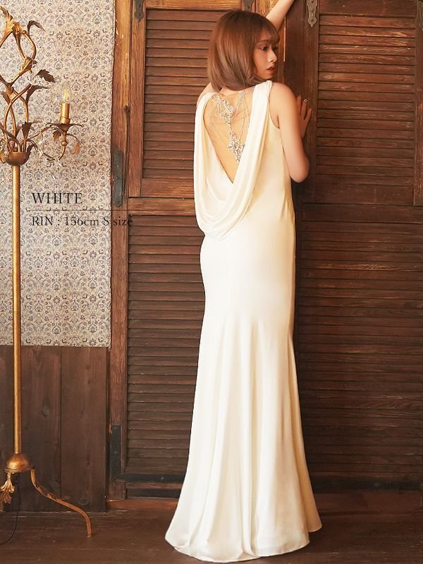 画像5: 【ANGEL R/エンジェルアール】バックドレープ/ ビジューデザイン/ マーメイド/ ロングドレス/ キャバドレス long[OF2] (5)