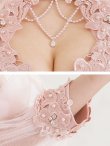 画像6: XSサイズあり【ANGEL R/エンジェルアール】フラワーレース/ パールチェーン/ 長袖/ ロングスリーブ/ 袖あり/ タイト/ マイクロミニドレス/ キャバドレス[OF2] (6)