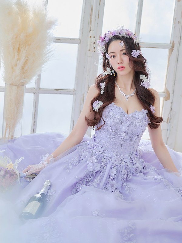 画像8: 【関西コレクション着用】【ANGEL R/エンジェルアール】ベア/ ウェディング/ バースデー/ プリンセス/ フラワーパール/ ビジュー/ ラメ/ キャバドレスlong[OF2] (8)