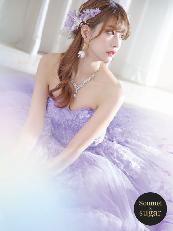 画像2: 【関西コレクション着用】【ANGEL R/エンジェルアール】ベア/ ウェディング/ バースデー/ プリンセス/ バタフライスパンコール/ ビジュー/ キャバドレスlong【HC03】 (2)