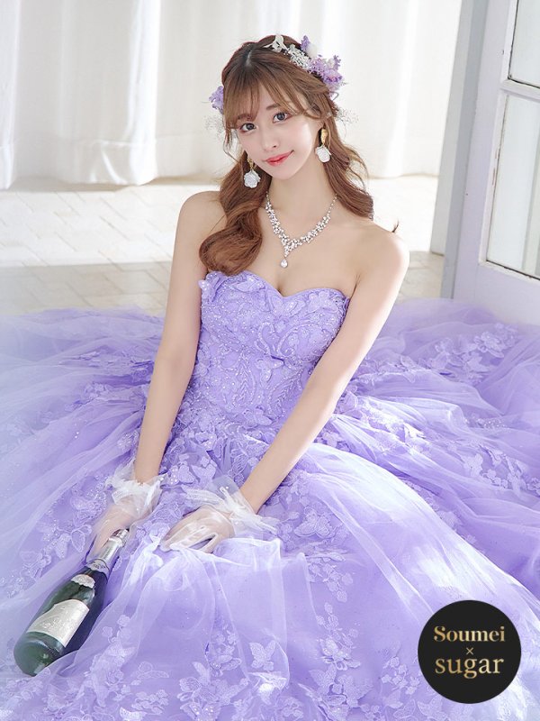 画像3: 【関西コレクション着用】【ANGEL R/エンジェルアール】ベア/ ウェディング/ バースデー/ プリンセス/ バタフライスパンコール/ ビジュー/ キャバドレスlong【HC03】 (3)