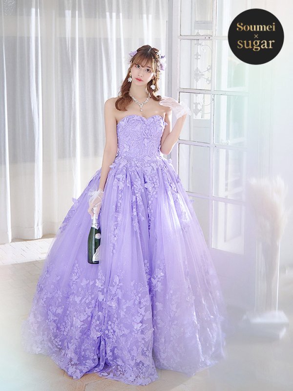 画像4: 【関西コレクション着用】【ANGEL R/エンジェルアール】ベア/ ウェディング/ バースデー/ プリンセス/ バタフライスパンコール/ ビジュー/ キャバドレスlong【HC03】 (4)