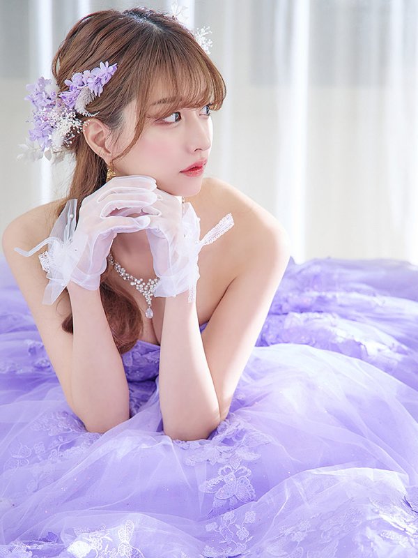 画像6: 【関西コレクション着用】【ANGEL R/エンジェルアール】ベア/ ウェディング/ バースデー/ プリンセス/ バタフライスパンコール/ ビジュー/ キャバドレスlong【HC03】 (6)