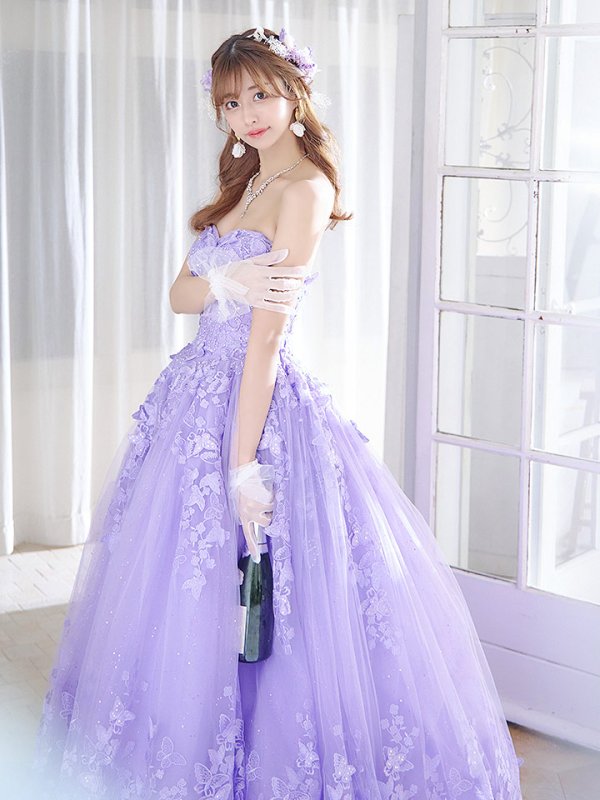 画像8: 【関西コレクション着用】【ANGEL R/エンジェルアール】ベア/ ウェディング/ バースデー/ プリンセス/ バタフライスパンコール/ ビジュー/ キャバドレスlong【HC03】 (8)