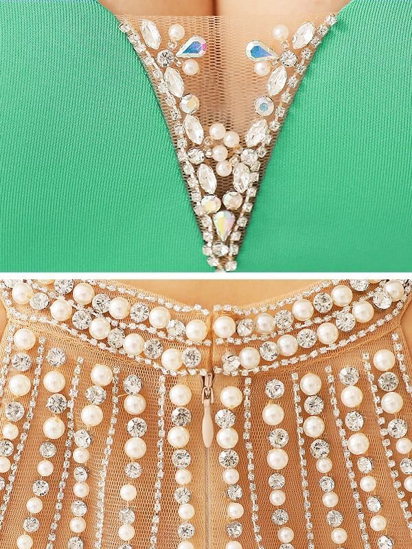 画像7: XSサイズあり【ANGEL R/エンジェルアール】デコルテリング/ バックパールビジュー/ ホルター/ アメスリ/ ストレッチ/ タイト/ ミニドレス/ キャバドレス[OF2] (7)