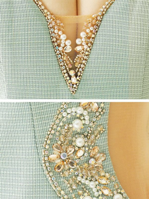 画像10: XSサイズあり【ANGEL R/エンジェルアール】ツイード/ バストサイドビジュー/ シアー/ キャミソール/ ワンカラー/ タイト/ ミニドレス/ キャバドレス[OF2] (10)