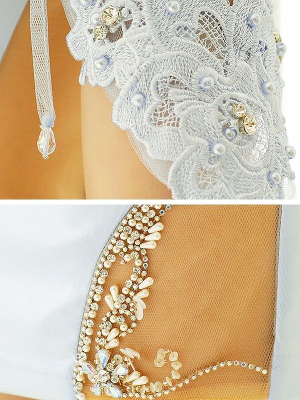 画像21: XSサイズあり【ANGEL R/エンジェルアール】フラワーレース/ パールビジュー/ オープンショルダー/ ワンカラー/ タイト/ ミニドレス/ キャバドレス[OF2] (21)