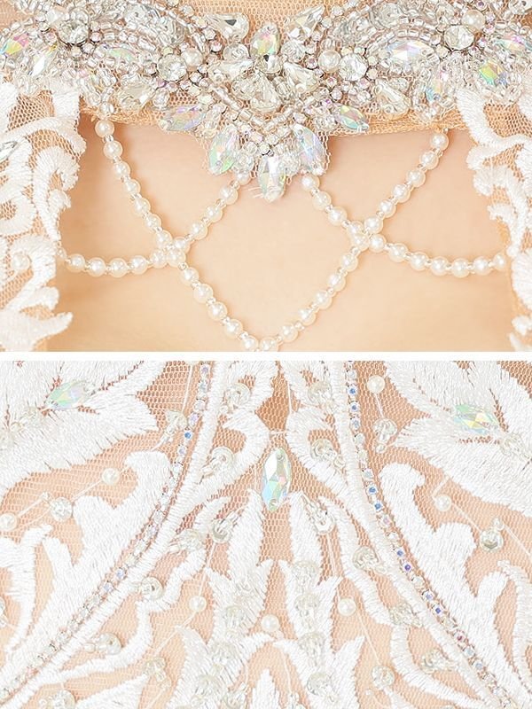 画像20: XSサイズあり【ANGEL R/エンジェルアール】アッパーフラワーレース/ ビジュー/ パールチェーン/ ノースリーブ/ シアー/ タイト/ ミニドレス/ キャバドレス[OF2] (20)