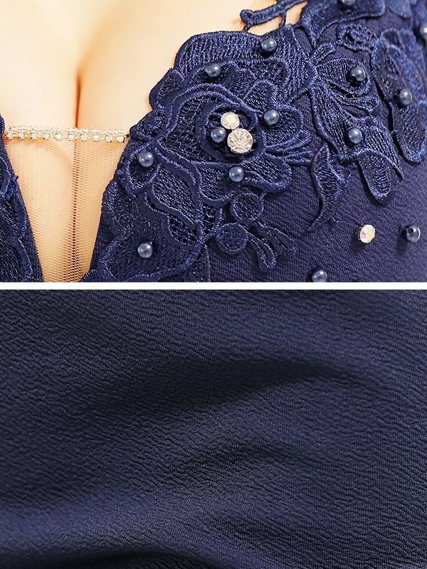 画像7: XSサイズあり【ANGEL R/エンジェルアール】フラワーレース/ パール/ ビジュー/ ノースリーブ/ シアー/ タイト/ ミニドレス/ キャバドレス[OF2] (7)