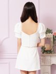 画像24: XSサイズあり【ANGEL R/エンジェルアール】バストビジュー/ クロスタック/ パフスリーブ/ セパレート/ マイクロミニ/ フレア/ミニドレス/ キャバドレス[OF2] (24)