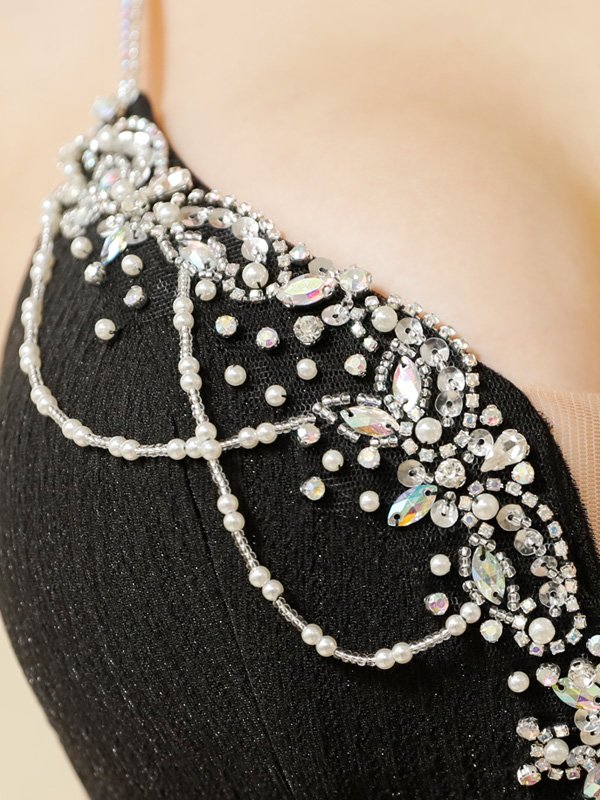 画像11: XSサイズあり【ANGEL R/エンジェルアール】バストビジュー/ パールチェーン/ アンイーブンファブリック/ キャミソール/ タイト/ ミニドレス/ キャバドレス[OF2] (11)