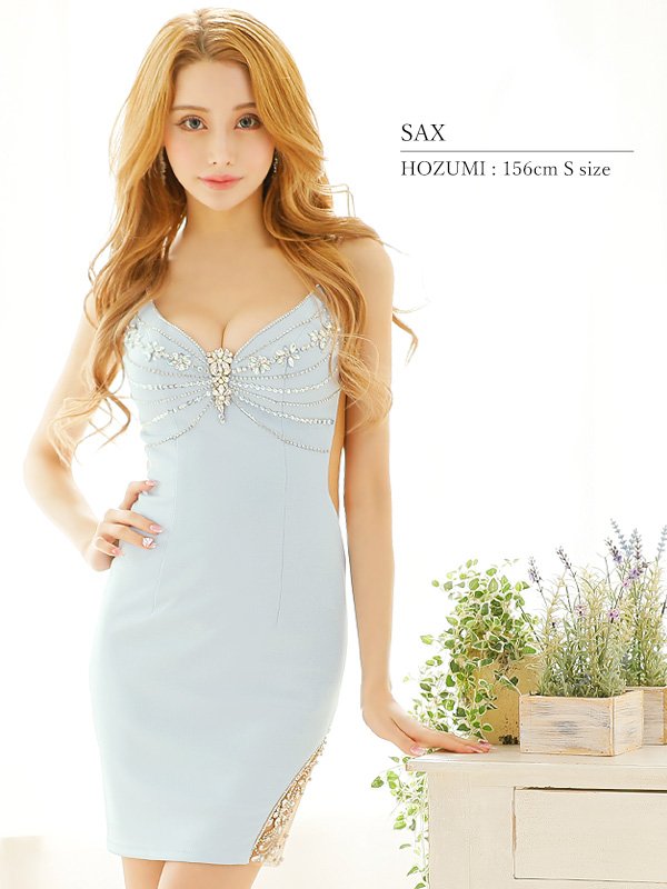 画像31: XSサイズあり【ANGEL R/エンジェルアール】バストラインビジュー/ キャミソール/ シアー/ マイクロミニ/ タイト/ ミニドレス/ キャバドレス[OF2] (31)