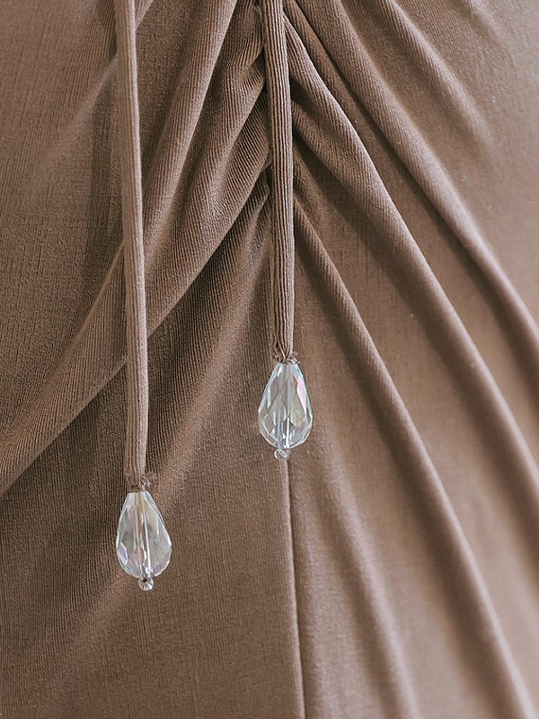 画像8: 【ANGEL R/エンジェルアール】ドレープ/ バックレースアップ/ タック/ タイト/ ロングドレス/ キャバドレス long[OF2] (8)