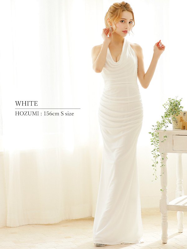 画像12: 【ANGEL R/エンジェルアール】ドレープ/ バックレースアップ/ タック/ タイト/ ロングドレス/ キャバドレス long[OF2] (12)