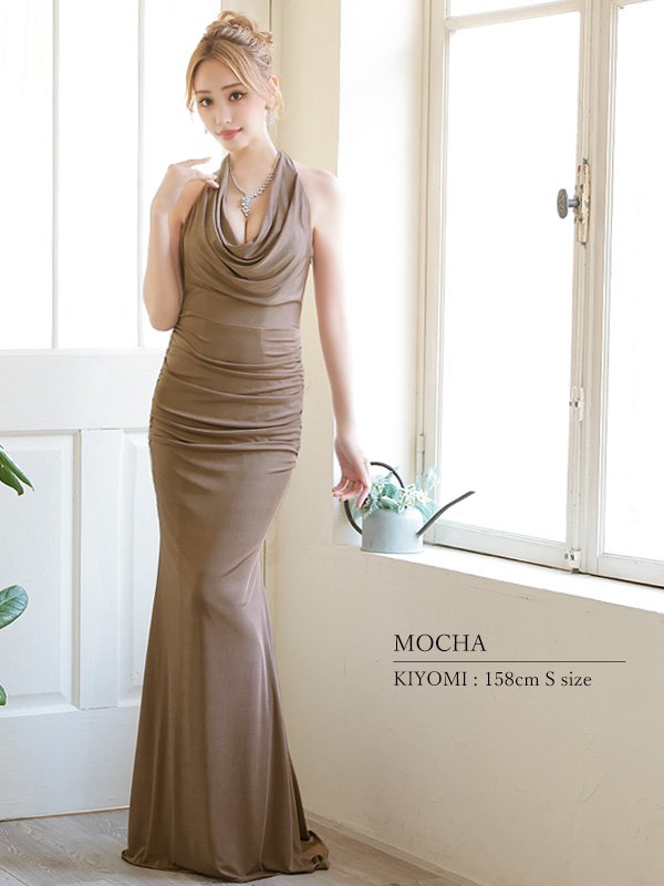 画像3: 【ANGEL R/エンジェルアール】ドレープ/ バックレースアップ/ タック/ タイト/ ロングドレス/ キャバドレス long[OF2] (3)