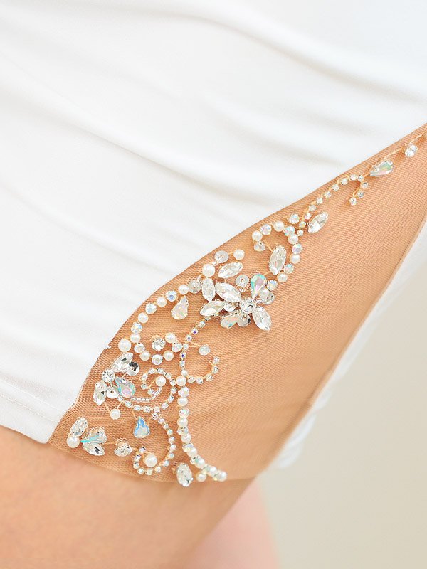 画像24: XSサイズあり【ANGEL R/エンジェルアール】バッククロスリボンデザイン/ バストギャザー/ ビジュー/ タイト/ ミニドレス/ キャバドレス[OF2] (24)