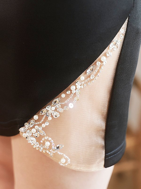 画像26: XSサイズあり【ANGEL R/エンジェルアール】 ホルターネック/ バストカット/ ワンカラー/ ビジュー/ ストレッチ/ ノースリーブ/ タイト/ ミニドレス/ キャバドレス[OF2] (26)