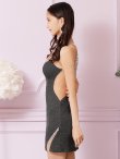 画像6: XSサイズあり【ANGEL R/エンジェルアール】 デコルテバックビジュー/ ラメ/ タイト/ ミニドレス/ キャバドレス[OF2] (6)