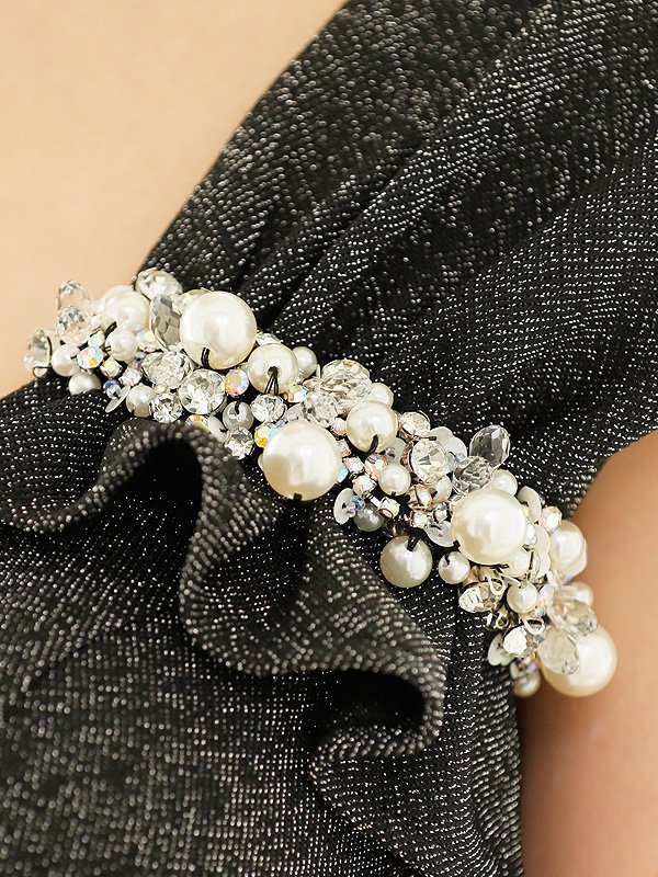 画像26: XSサイズあり【ANGEL R/エンジェルアール】アシンメトリーショルダー/ パールビジュー/ セパレート/ マーメイド/ ラメ/ ミディアムドレス/ キャバドレス[OF2] (26)