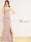 画像5: 【ANGEL R/エンジェルアール】スパンコール/ フラワービジュー/ Vカットメッシュ/ キャミソール/ スリット/ タイト/ ロングドレス/ キャバドレス long[OF2] (5)