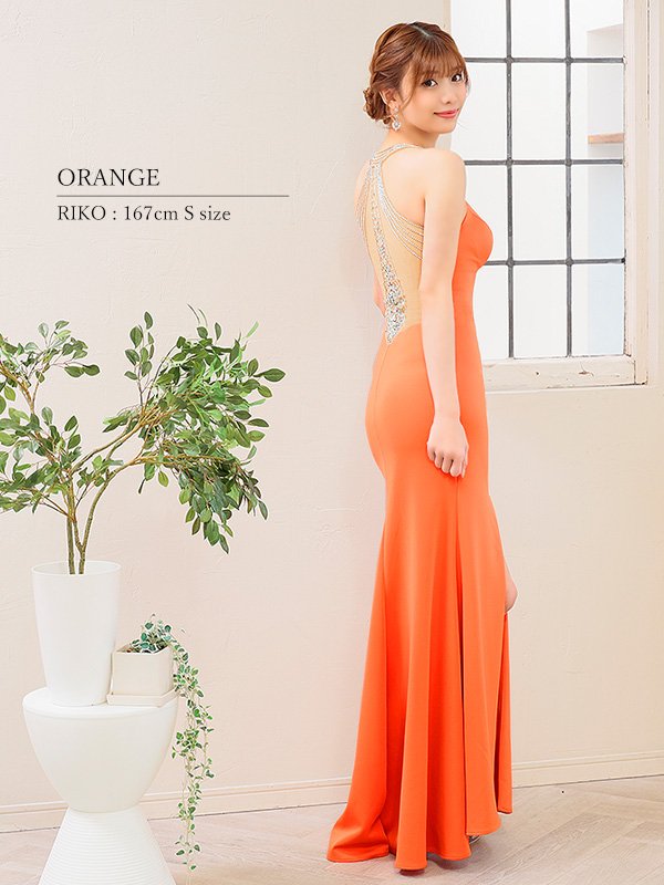 画像16: 【ANGEL R/エンジェルアール】バックメッシュ/ ビジュー/ フロントファスナー/ アメリカンスリーブ/ タイト/ ロングドレス/ キャバドレス long[OF2] (16)