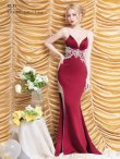 画像4: 【ANGEL R/エンジェルアール】ウエストビジュー/ Vカット/ メッシュ/ タイトロングドレス/ キャバドレス long[OF2] (4)