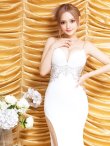 画像7: 【ANGEL R/エンジェルアール】ウエストビジュー/ Vカット/ メッシュ/ タイトロングドレス/ キャバドレス long[OF2] (7)
