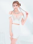 画像6: XSサイズあり【ANGEL R/エンジェルアール】バタフライモチーフ/ ビジュー/ オフショルダー/ セットアップ/ タイト/ ミニドレス/ キャバドレス[OF2] (6)