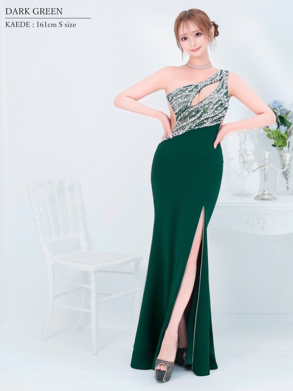 画像8: 【ANGEL R/エンジェルアール】アッパービジュー/ バストカット/ メッシュ/ ワンカラー/ ワンショルダー/ タイト/ ロングドレス/ キャバドレス long[OF2] (8)
