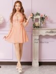 画像16: XSサイズあり【ANGEL R/エンジェルアール】フラワーレース/ ビジュー/ シフォン/ ロングスリーブ/ フレア/ミニドレス/ キャバドレス[OF2] (16)