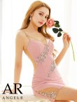 XSサイズあり【Angel R/エンジェルアール】フロントビジューライン/ アンイーブンファブリック/ シアー/ ワンカラー/ タイト/ ミニドレス/ キャバドレス　ピンク