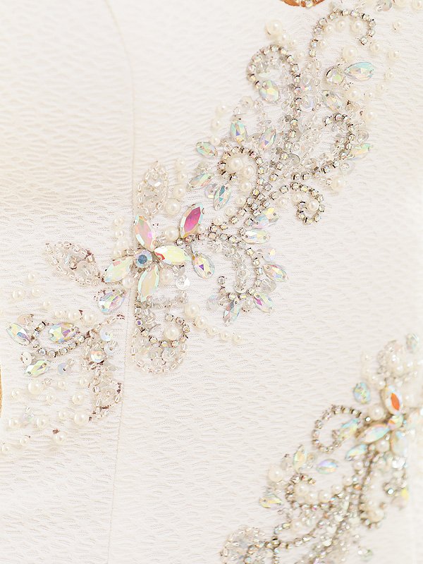 画像11: XSサイズあり【ANGEL R/エンジェルアール】フロントビジューライン/ アンイーブンファブリック/ シアー/ ワンカラー/ タイト/ ミニドレス/ キャバドレス[OF2] (11)