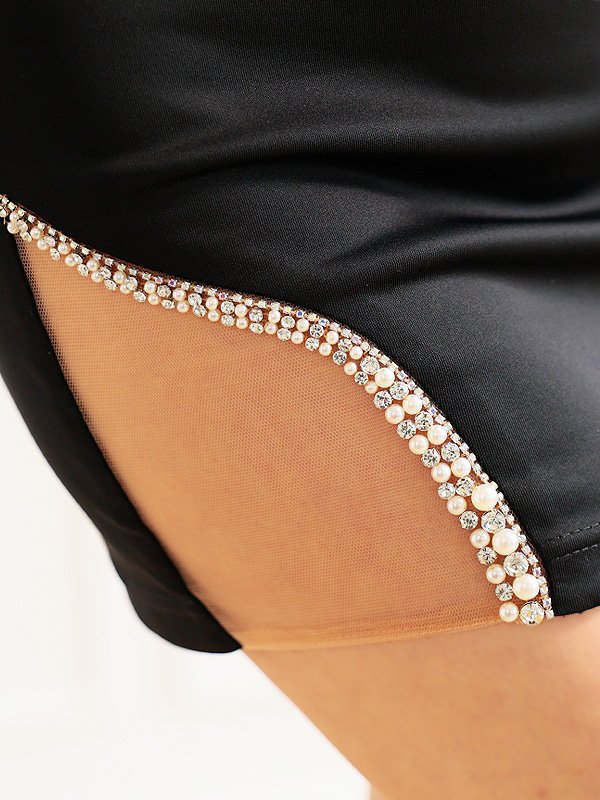 画像31: XSサイズあり【ANGEL R/エンジェルアール】バックレースアップ/ メッシュ/ ビジュー/ ウエストカット/ タイト/ ミニドレス/ キャバドレス[OF2] (31)