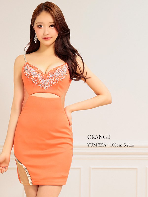 画像22: XSサイズあり【ANGEL R/エンジェルアール】バックレースアップ/ メッシュ/ ビジュー/ ウエストカット/ タイト/ ミニドレス/ キャバドレス[OF2] (22)