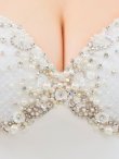 画像11: XSサイズあり【ANGEL R/エンジェルアール】フラワービジュー/ ドットシースルー/ ロングスリーブ/ タイト/ ミニドレス/ キャバドレス[OF2] (11)